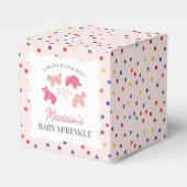 Roze Frosted Animal Cookies Baby Sprinkle Bedankdoosjes (Voorkant Zijde)