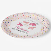Roze Frosted Animal Cookies Baby Sprinkle Papieren Bordje (Gekanteld)