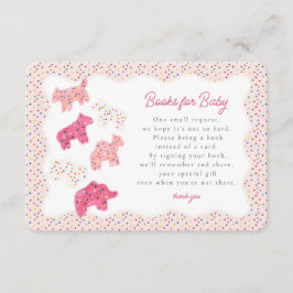 Roze Frosted Animal Cookies Boeken voor Baby Inser Informatiekaartje