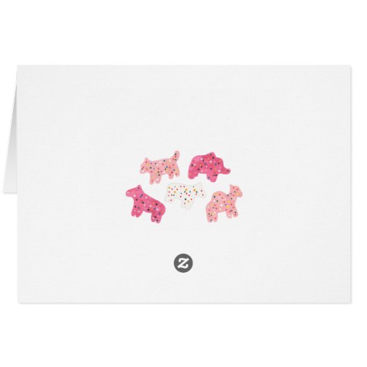 Roze Frosted Animal Cookies Dank u wel kaart (Achterkant Horizontaal)