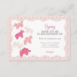 Roze Frosted Animal Cookies Gift Registratie Invoe Informatiekaartje
