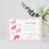Roze Frosted Animal Cookies Luier Raffle Insert Informatiekaartje (Staand voorkant)