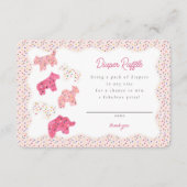 Roze Frosted Animal Cookies Luier Raffle Insert Informatiekaartje (Voorkant)