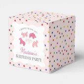 Roze Frosted Animal Cookies Verjaardagsfeest Bedankdoosjes (Achterkant)