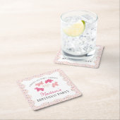 Roze Frosted Animal Cookies Verjaardagsfeest Kartonnen Onderzetters (Insitu)