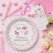 Roze Frosted Animal Cookies Verjaardagsfeest Papieren Bordje (Feest)