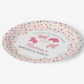 Roze Frosted Animal Cookies Verjaardagsfeest Papieren Bordje (Gekanteld)