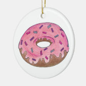 Roze Frosted Donut Doughnut Sprinkles Junk Food Keramisch Ornament (Links)