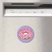 Roze Frosted Donut Doughnut Sprinkles Junk Food Magneet (Insitu (Vaatwasser))
