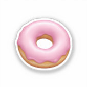 Roze Frosted Donut Emoji Art Sticker (Voorkant)