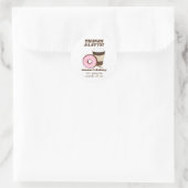 Roze Frosted Donut en Koffie Dank U Ronde Sticker (Tas)