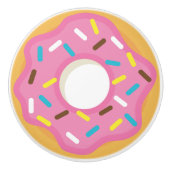 Roze Frosted Donut met Sprinkles Keramische Knop (Voorkant)