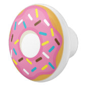 Roze Frosted Donut met Sprinkles Keramische Knop (Rechts)