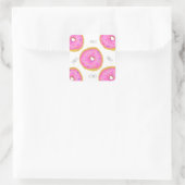 Roze Frosted Donuts Donuts Vierkante Sticker (Tas)