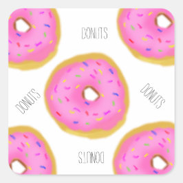 Roze Frosted Donuts Donuts Vierkante Sticker