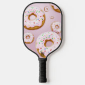 Roze Frosted Donuts met Sprinkles Patroon Pickleball Paddle (Voorkant)