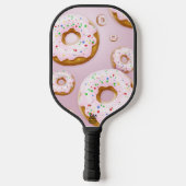 Roze Frosted Donuts met Sprinkles Patroon Pickleball Paddle (Achterkant)