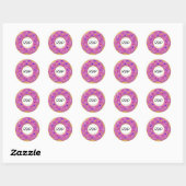 Roze Frosted Sprinkles RSVP Donut Envelope Seal Ronde Sticker (Vel)