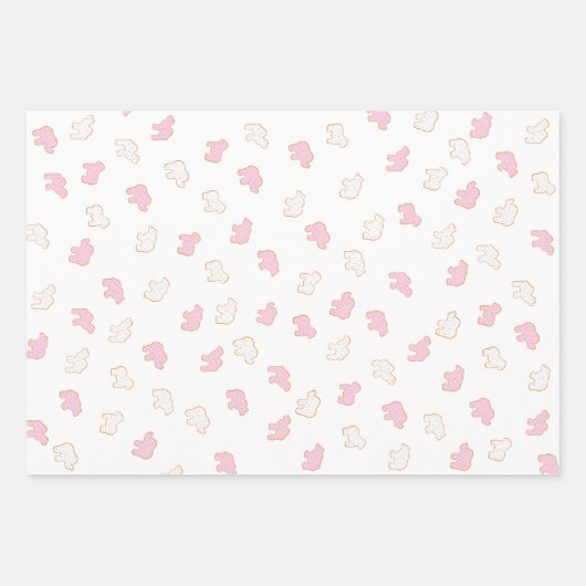 Roze Frosted Strooi Animal Cookie Inpakpapier Vel (Voorkant)