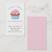 Roze Frosting Cupcake Patisserie Aquarel Visitekaartje (Voorkant / Achterkant)