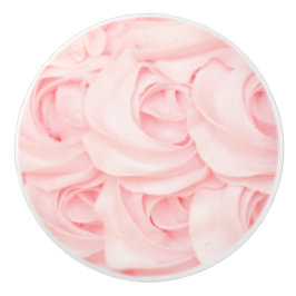 Roze frosting roos keramische knop