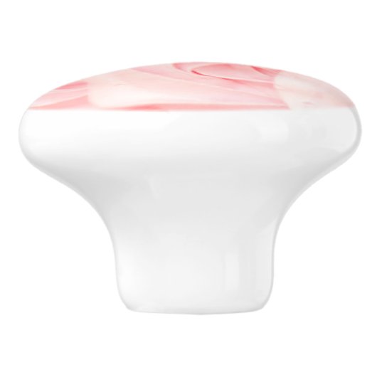 Roze frosting roos keramische knop (Zijkant)