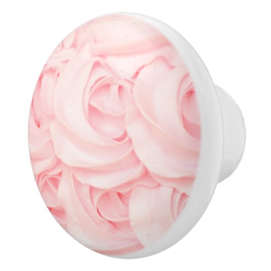 Roze frosting roos keramische knop (Rechts)