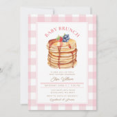 Roze Fruit Pannenkoek Baby shower Brunch Kaart (Voorkant)