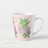 Roze fuchesbloem met bladeren bloem latte mok (Rechts)