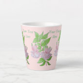 Roze fuchesbloem met bladeren bloem latte mok (Voorkant)