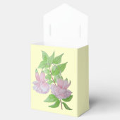  roze fuchia bloemen en bladbloemen bedankdoosjes (Geopend)