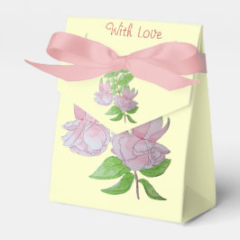  roze fuchia bloemen en bladbloemen bedankdoosjes