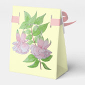  roze fuchia bloemen en bladbloemen bedankdoosjes (Achterkant)