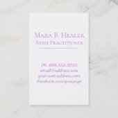 *~* Roze Fuchia Lavender Violet Roos Floral Spa Visitekaartje (Achterkant)