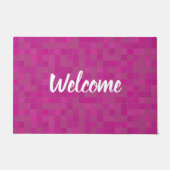 Roze fuchia mozaïek tegels welkom deurmat (Voorkant)