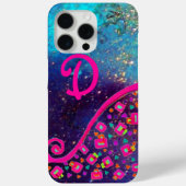 ROZE FUCHSIA BLAUW ABSTRACT DECO MONOGRAM Case-Mate iPhone CASE (Achterkant)