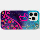 ROZE FUCHSIA BLAUW ABSTRACT DECO MONOGRAM Case-Mate iPhone CASE (Achterkant (horizontaal))