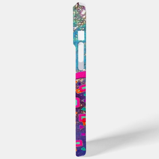 ROZE FUCHSIA BLAUW ABSTRACT DECO MONOGRAM Case-Mate iPhone CASE (Achterkant / Links)