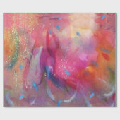 ROZE FUCHSIA BLAUW ABSTRACTE WATERVERF CADEAUPAPIER (Vlak)