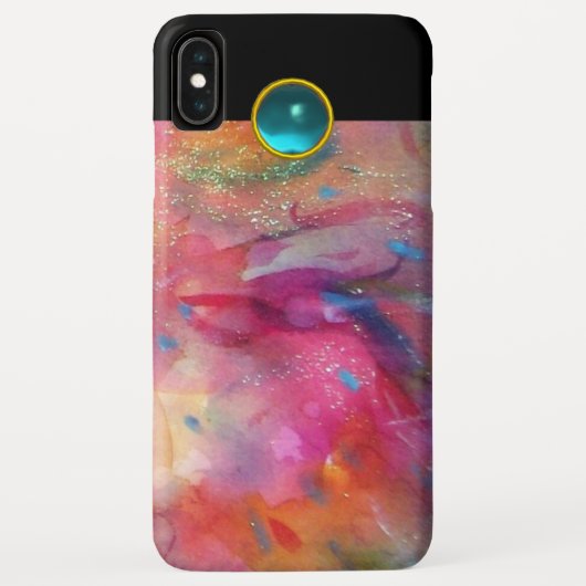 ROZE FUCHSIA BLAUWE ABSTRACTE Aquamarine Case-Mate iPhone Case (Achterkant)