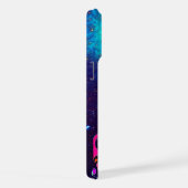 ROZE FUCHSIA BLAUWE ABSTRACTE DECO MONOGRAM iPhone HOESJE (Rechterkant)