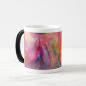 ROZE FUCHSIA BLAUWE ABSTRACTE MAGISCHE MOK (Voorkant links)