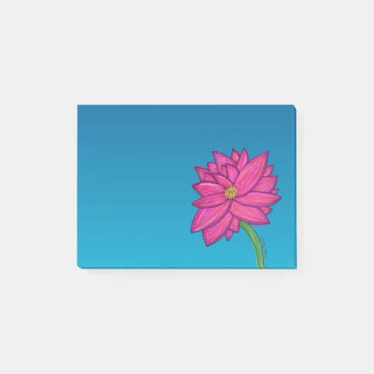 Roze Fuchsia Bloem Breed Post-It Notitieblok Post-it® Notes (Voorkant)