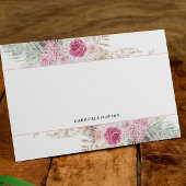 Roze Fuchsia Bloemen Gepersonaliseerde Notitiekaar Notitiekaartje