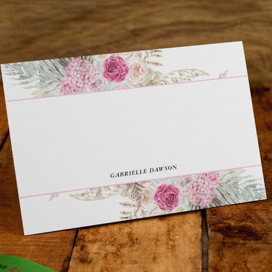 Roze Fuchsia Bloemen Gepersonaliseerde Notitiekaar Notitiekaartje