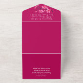 Roze Fuchsia Bloemen Kersenbloesem Bruiloft All In One Uitnodiging (Buitenkant)