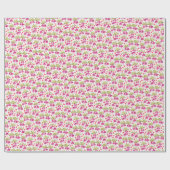 Roze Fuchsia Bloempatroon – Retro Botanisch Cadeaupapier (Vlak)