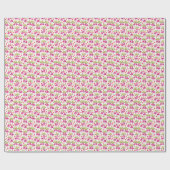 Roze Fuchsia Bloempatroon – Retro Botanisch Cadeaupapier (Vlak)