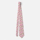 Roze Fuchsia Bloempatroon – Retro Botanisch Stropdas (Achterkant)