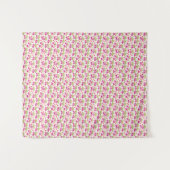 Roze Fuchsia Bloempatroon – Retro Botanisch Wandkleed (Voorkant (horizontaal))